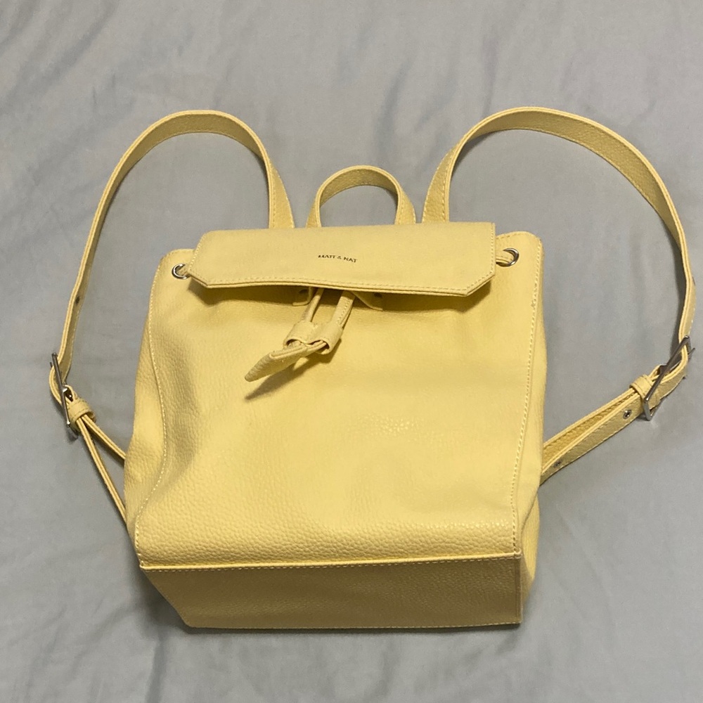 Matt & Nat Yellow Mumbai Backpack Vegan Leather